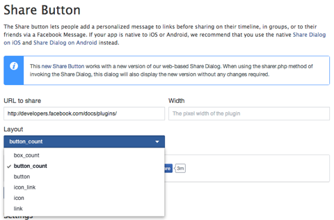 Facebook Share Button Info