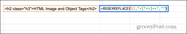 Google Sheets Regexreplace-Formel