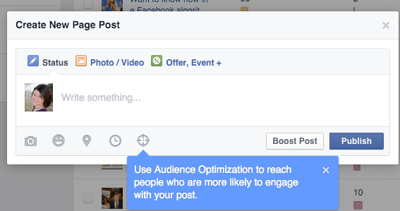 Facebook-Zielgruppenoptimierung für Posts-Symbol