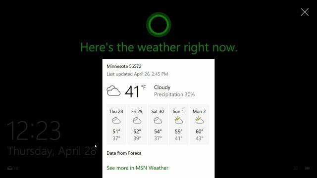 Cortana auf Sperrbildschirm Windows 10
