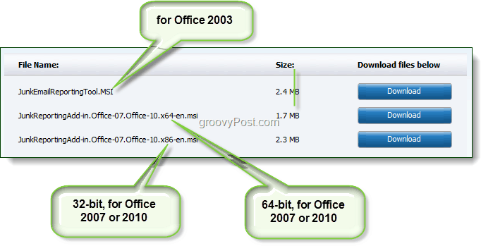 Laden Sie das Junk-E-Mail-Berichterstellungstool für Office 2003, Office 2007 oder Office 2010 herunter