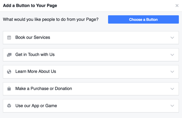 Fügen Sie Ihrer Facebook-Unternehmensseite einen Aufruf zum Handeln hinzu.