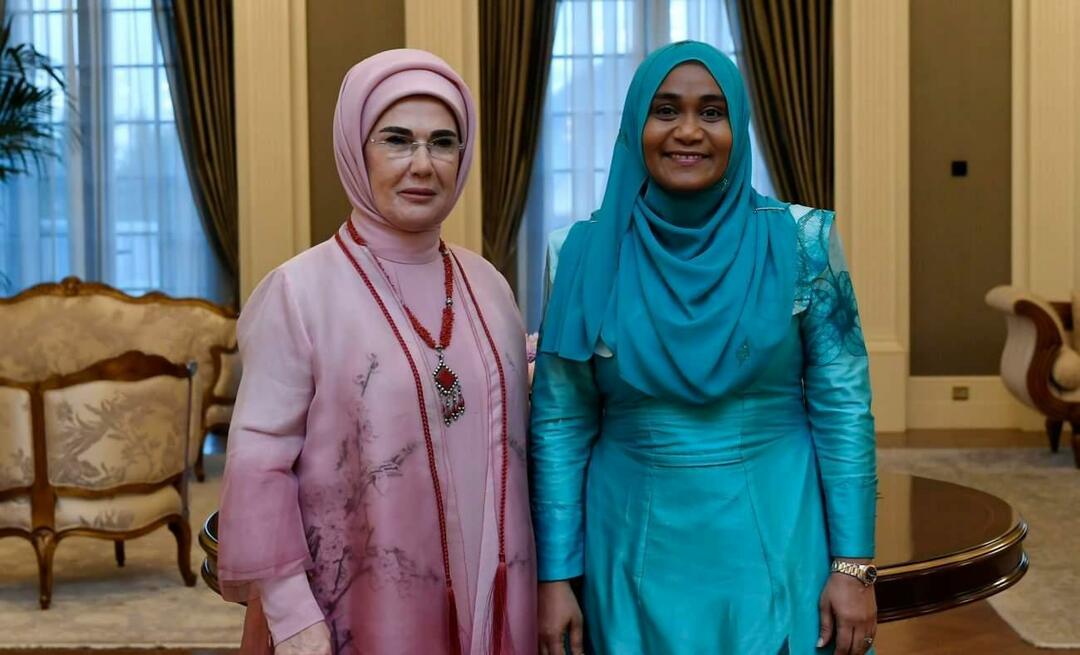 First Lady Erdoğan traf sich mit Sajidha Mohamed, der Frau des maledivischen Präsidenten Muizzu