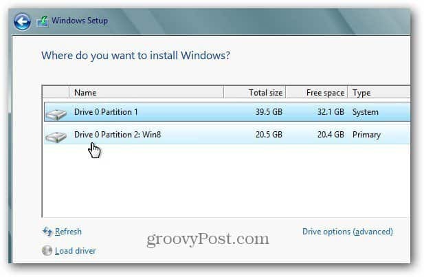 Windows 8-Partition