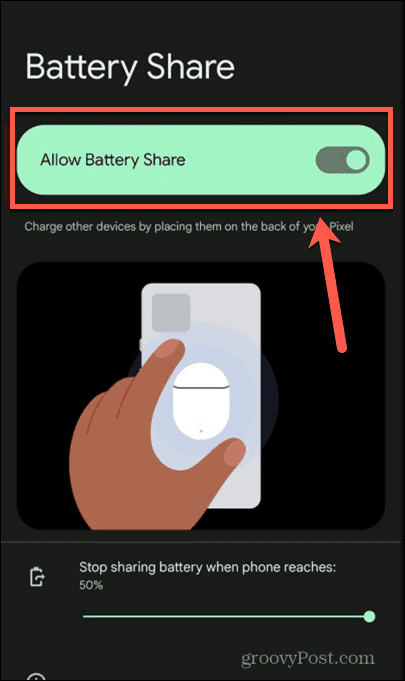 Batteriefreigabe zulassen