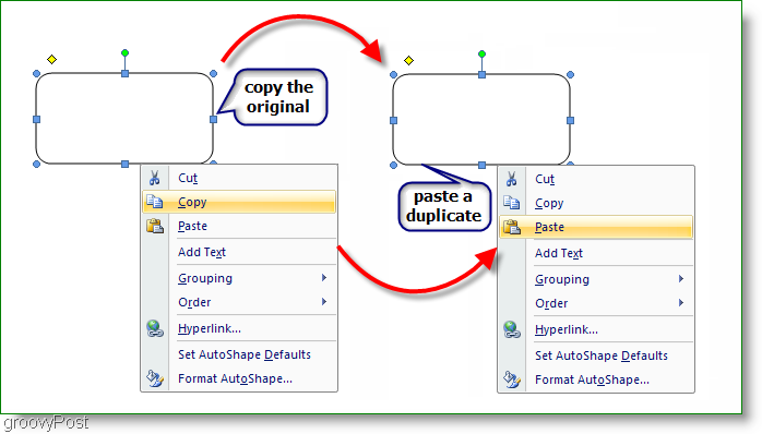 Microsoft Word 2007 Kopieren Sie das Original und fügen Sie ein Duplikat ein
