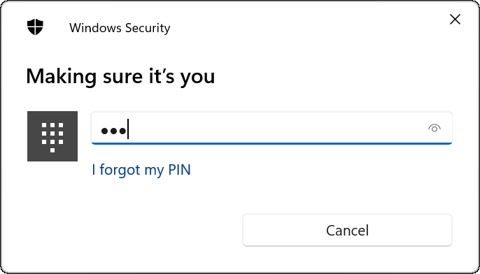 Mit PIN oder Passwort anmelden
