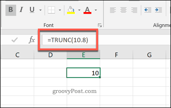 Die TRUNC-Funktion in Excel