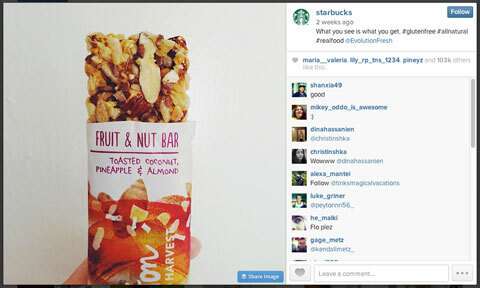 Starbucks Instagram Bild mit #glutenfrei