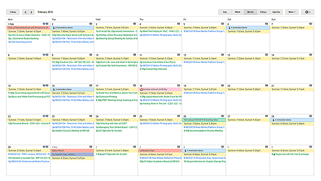 Google Kalender ical geplante Veranstaltungen organisiert Kalender Studenten Studenten aufgeräumt