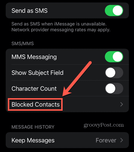 iphone nachrichten blockierte kontakte