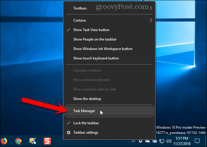 Öffnen Sie den Task-Manager in Windows 10