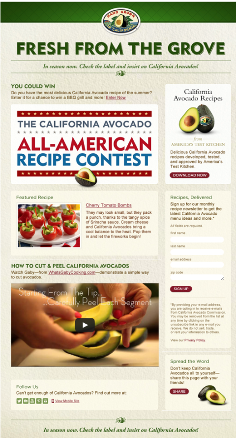 Kalifornien Avacado App