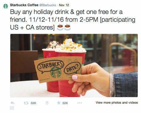 Starbucks kaufen einen bekommen einen Tweet