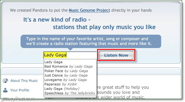 Hören Sie Lady Gaga kostenlos auf pandora.com