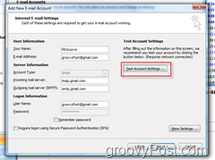 Testen Sie die GMAIL IMAP-Kontoeinstellungen in Outlook 2007