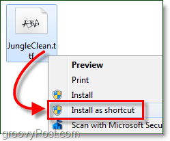 Installieren Sie eine Windows 7-Schriftart als Verknüpfung