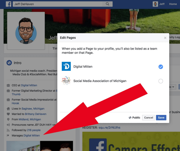 Facebook-Seitenadministratoren können jetzt die von ihnen verwalteten Seiten mit ihrem persönlichen Profil verknüpfen.