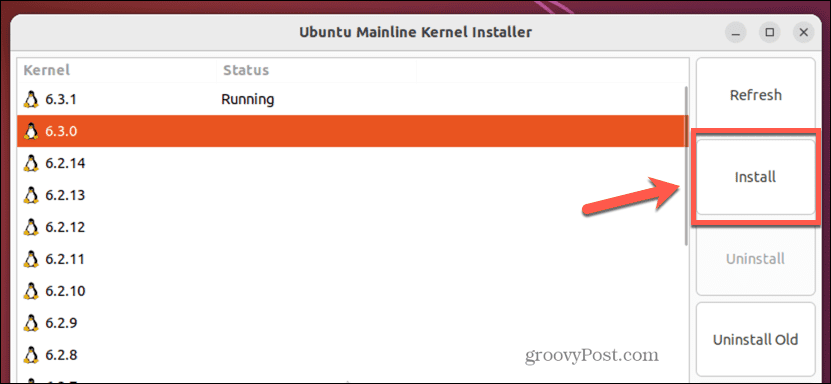 Ubuntu installiert den Kernel in der Hauptzeile