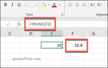 Die TRUNC-Funktion in Excel