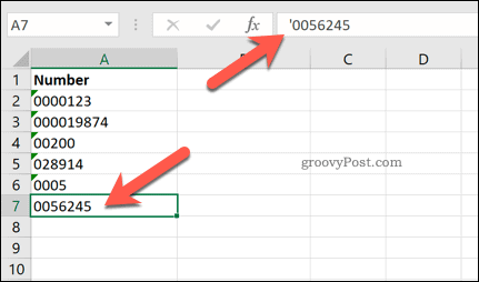 Hinzufügen eines führenden Apostrophs in Excel