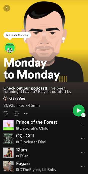 Spotify-Wiedergabeliste "Montag bis Montag" von GaryVee