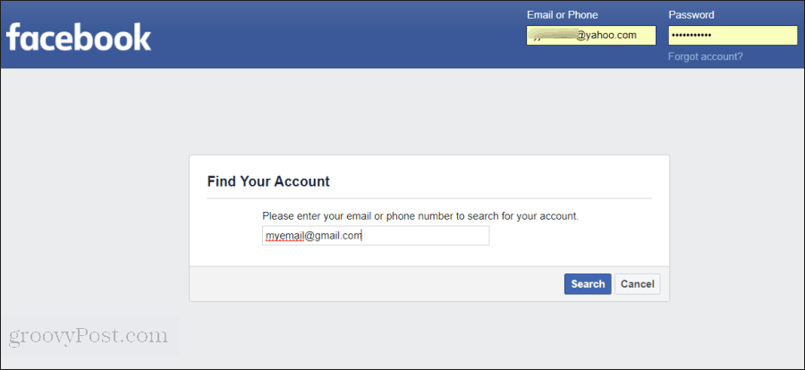 Facebook-Passwort zurücksetzen