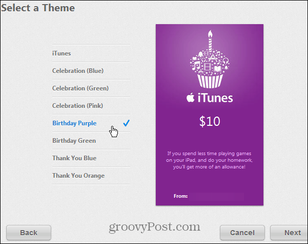 iTunes Geschenkkartenstile