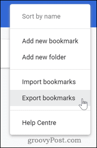 Lesezeichen in Chrome exportieren