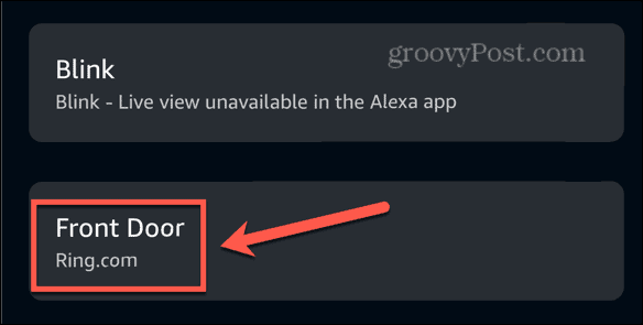 Alexa App Ring-Gerät