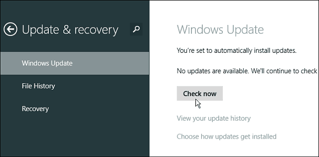 So verwalten Sie Updates in Windows 8.1