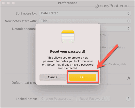 Passwort zurücksetzen mac bestätigen