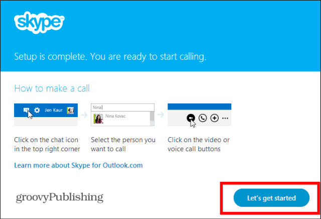 Das installierte Skype HD Outlook-Plugin wird gestartet