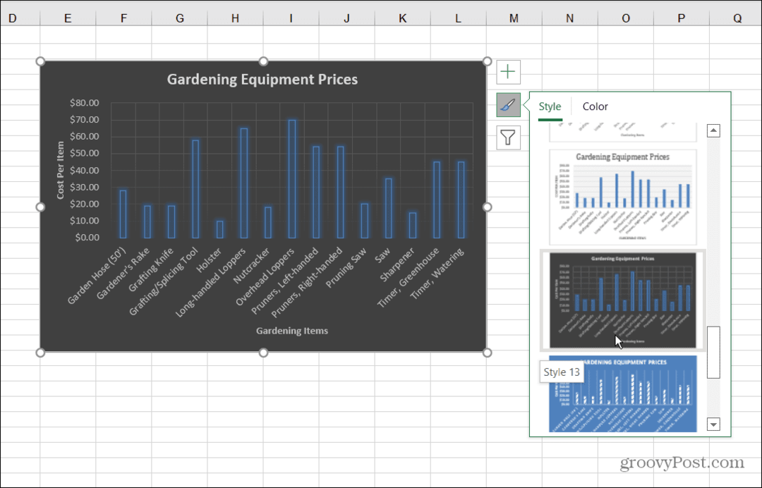 Balkendiagrammstile Excel