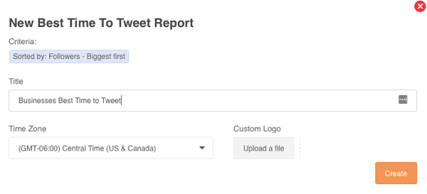 Generieren Sie einen Best Time to Tweet-Bericht in Audiense.