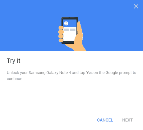 Google 2-Schritt-Überprüfung versuchen