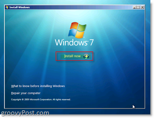 Windows 7-Installationsmenü
