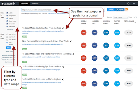 Buzzsumo-Suche