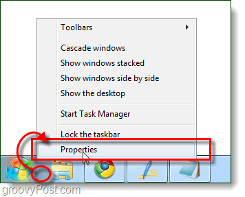 Eigenschaften der Taskleiste unter Windows 7