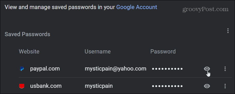 Gespeicherte Passwörter anzeigen Chrome