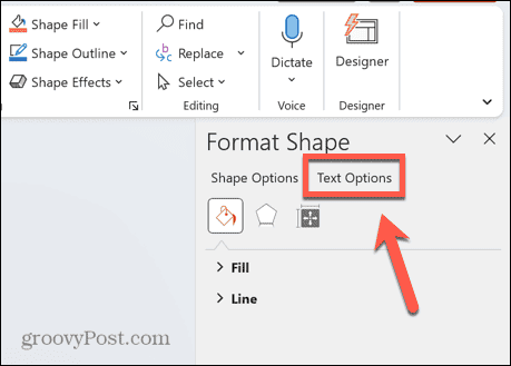 PowerPoint-Textoptionen