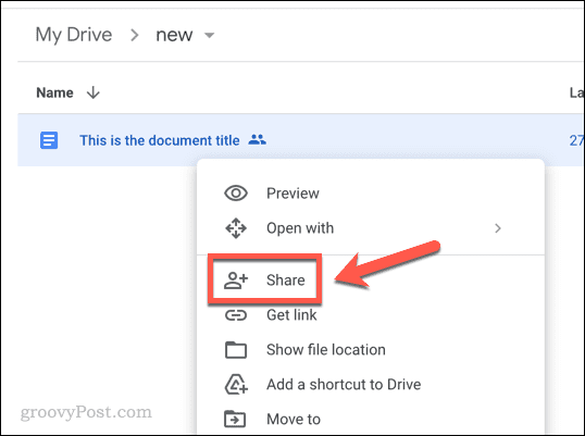 Geben Sie eine Google Drive-Datei frei