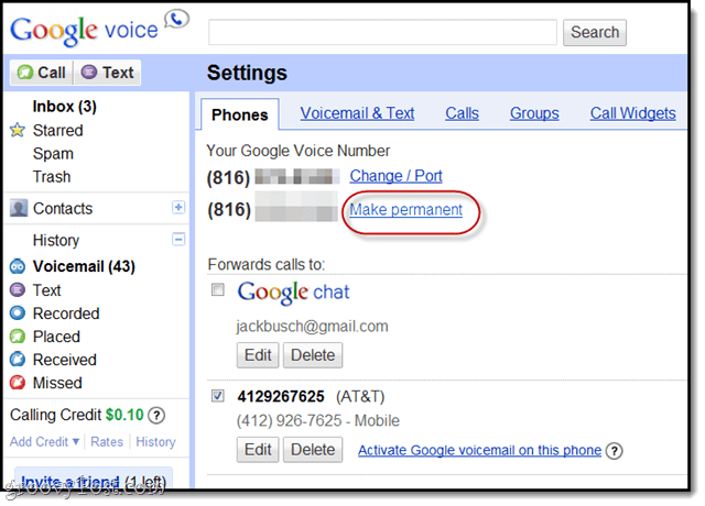 Behalten Sie Ihre alte Google Voice-Nummer nach der Portierung bei
