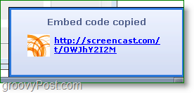 Die URL zum Bild wird zum einfachen Einfügen automatisch in Ihrer Zwischenablage gespeichert.