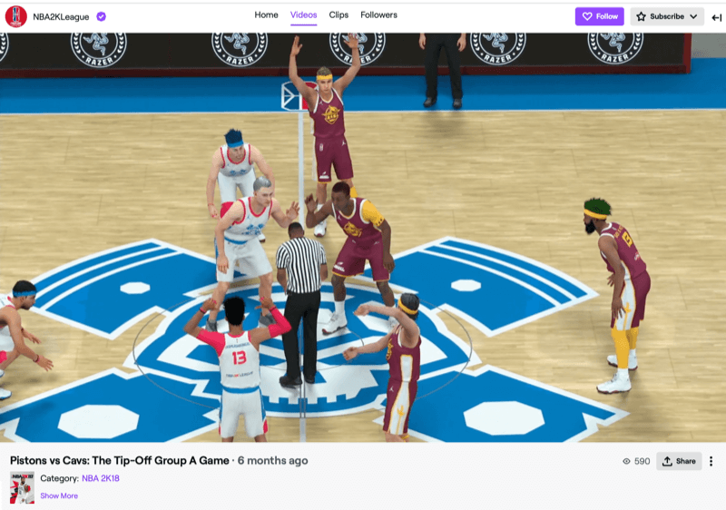 NBA2k Ligaspiel auf Twitch