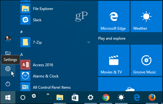 1 Einstellungen Windows 10 Start