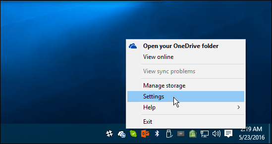 OneDrive-Einstellungen