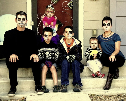 Familien-Halloween-Porträt