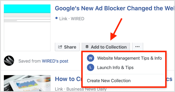 So verwenden Sie Facebook-Sammlungen zum Verwalten von kuratierten Inhalten: Social Media Examiner