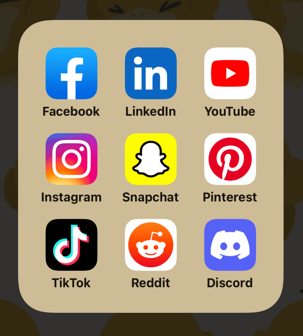 Bild von Symbolen für große Social-Media-Plattformen